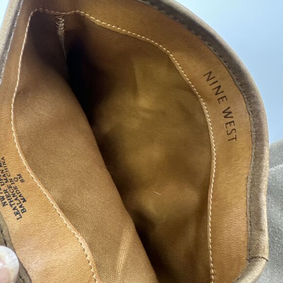 Nine West Vintage America Dorada Boots Tall Pull On Taupe Suede Leather Womens 8 - Picture 12 of 16